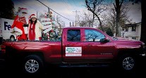 Santa & Mrs Claus in Bed of Red Pickup Truck (2)